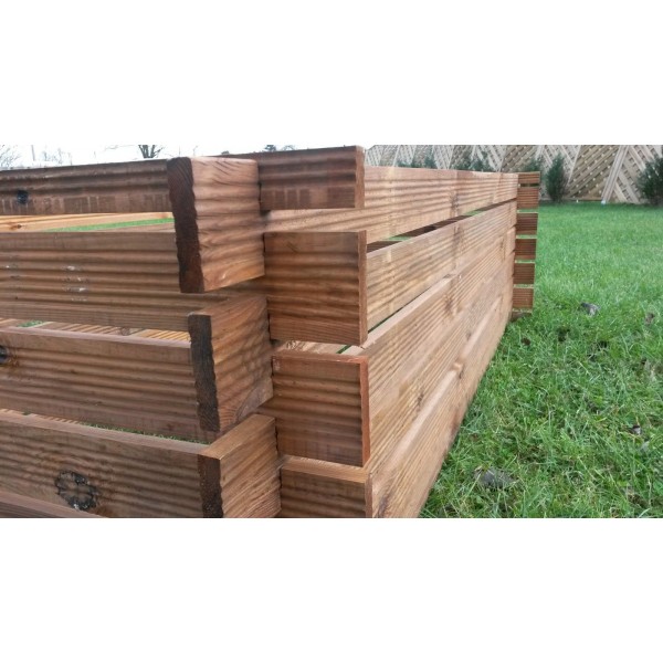 2 Kompostbehälter Stabiler Holzkomposter Riffel